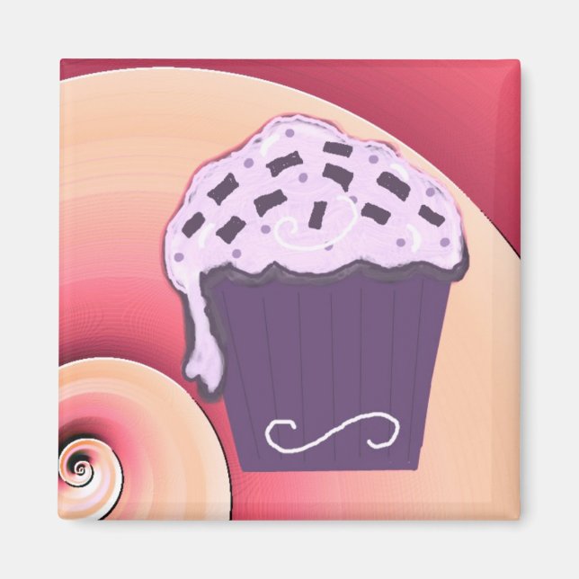 Íman Cupcake Roxo Giratório (Frente)