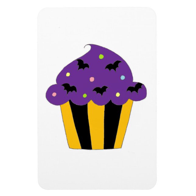 Íman Cupcake Roxo Halloween Bats (Vertical)