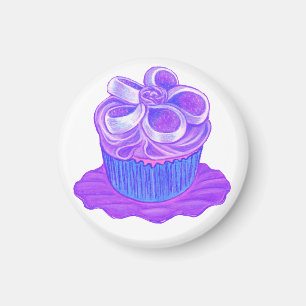 Íman Cupcake roxo no ímã da placa