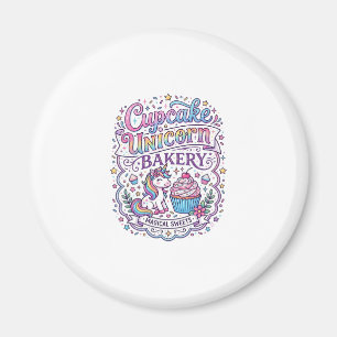 Íman Cupcake Unicórnio Padaria Unicórnio Fundo Branco P