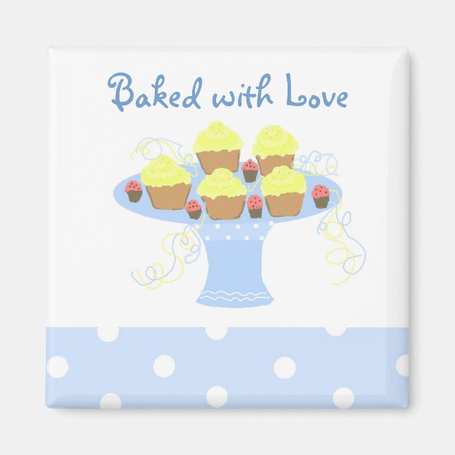 Íman Cupcakes Assados com Amor (Frente)