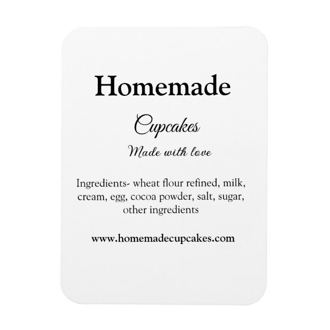 Íman Cupcakes caseiros feitos com amor adicionar texto  (Vertical)