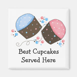Íman Cupcakes com Gelado e Frases Fofas