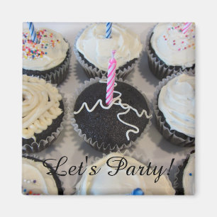 Íman Cupcakes com Glacê Vamos Fazer uma Festa