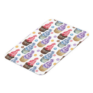 Íman Cupcakes de aquarela coloridos