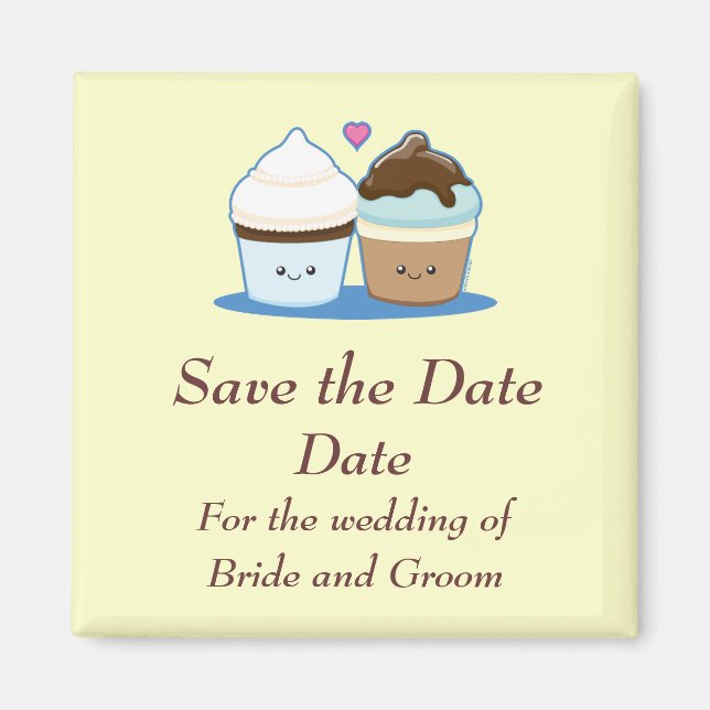 Íman Cupcakes de casamento (Frente)