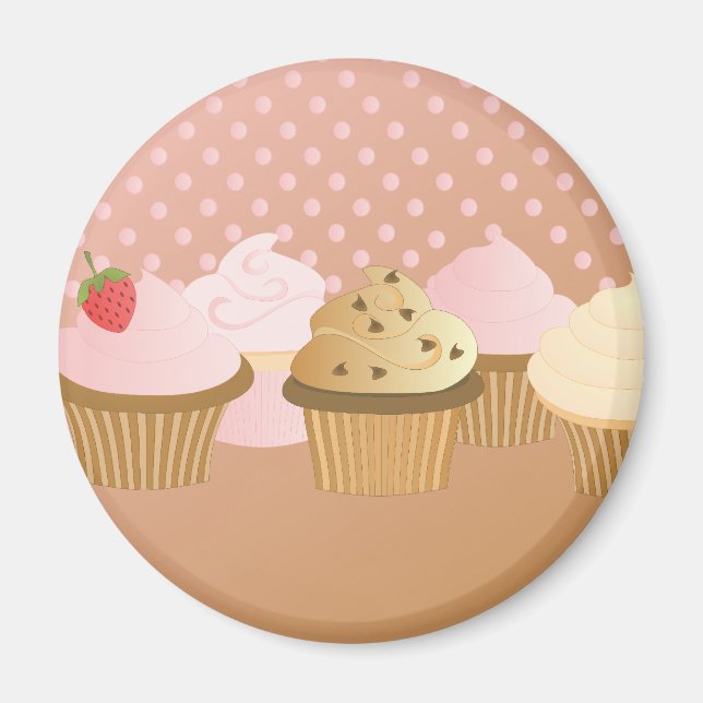 Íman cupcakes de designer (Frente)