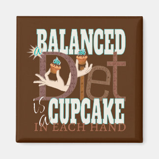 Íman Cupcakes Dieta Equilibrada - Humor Comedor Saudáve