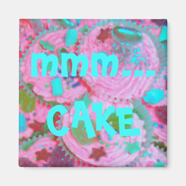 Íman Cupcakes rosa..imã de geladeira de bolo (Frente)