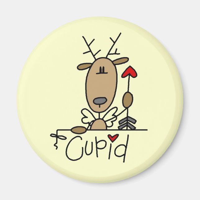Íman Cupid Reindeer Camisetas e presentes de Natal (Frente)