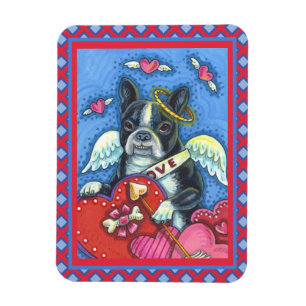 ÍMAN CUPIDO DE BOSTON TERRIER, NAMORADOS DE CACHORRO