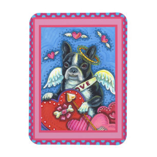 ÍMAN CUPIDO DO TERRIER DO BOSTON, NAMORADOS DE CACHORRO