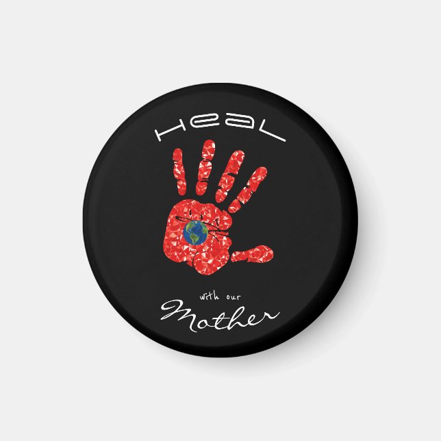 Íman Cura com a nossa Mãe Terra MMIW Preto (Frente)