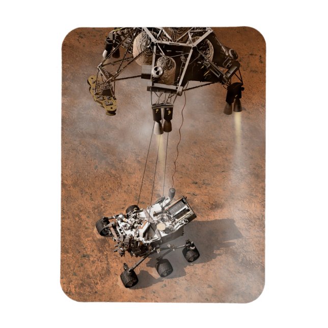 Íman Curiosidade Aterrissando Na Superfície Marciana. (Vertical)