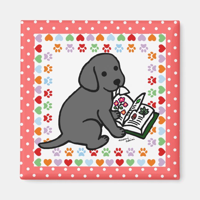 Íman Curioso Black Labrador Puppy (Frente)