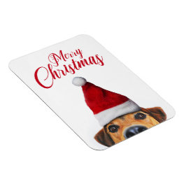 Íman Curioso Cachorro Engraçado com Papai Noel
