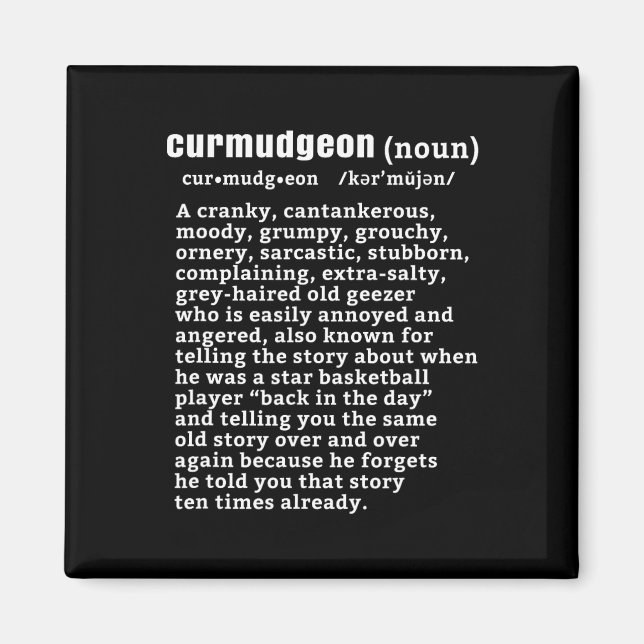Íman Curmudgeon (versão bysketbyll) Diversão Cidadão Ma (Frente)