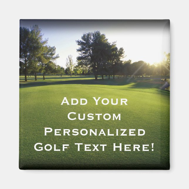 Íman Curso de Golfe Verde no amanhecer (Frente)