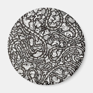 Íman Curvy Twisty Cartoon Weird Faces Design