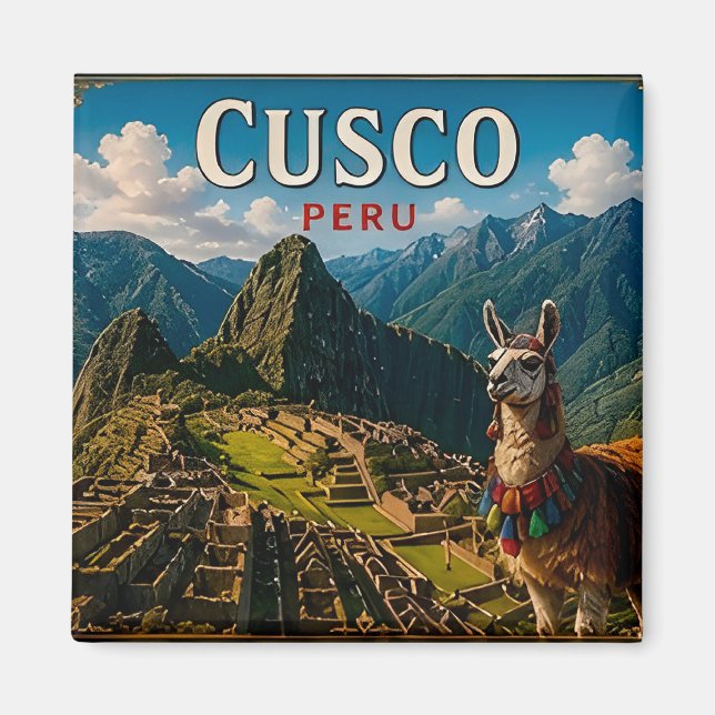 Íman 🧲 Cusco Peru Viagem Lembrança Para Viagens de Ave (Frente)