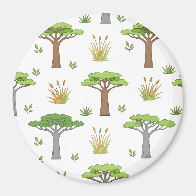 Íman Cushion Africano Savanna Trees and Grasslands (Frente)