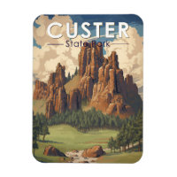 Custer State Park South Dakota Viagem Art Vintage