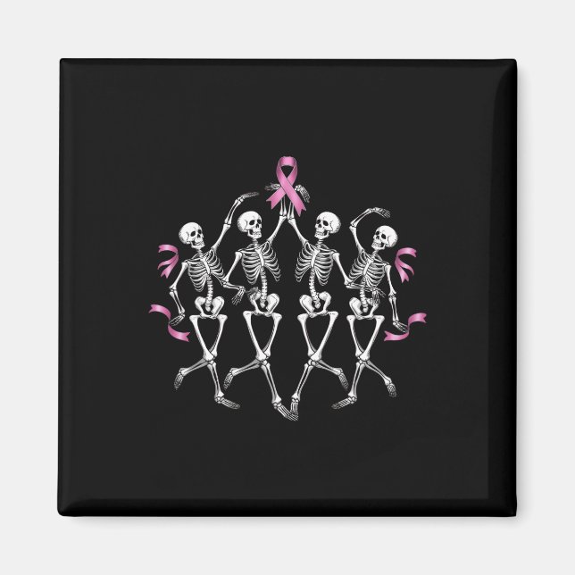 Íman Custo da Fita Rosa Rosa Rosa-Dançada com Esqueleto (Frente)