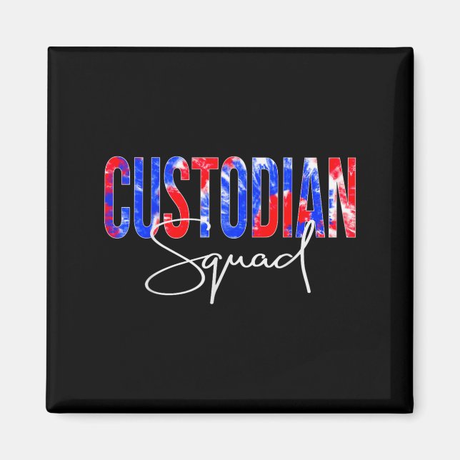 Íman Custodian Squad Tie Dye Back To School Women Appre (Frente)