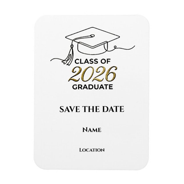 Íman Custom 2026 Graduation Save the Date Magnet (Vertical)