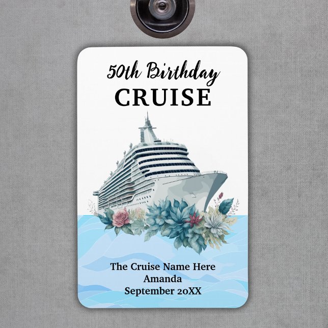 Íman Custom 50th Birthday Cruise Cabin Door (Custom 50th Birthday Cruise Cabin Door Magnet
)