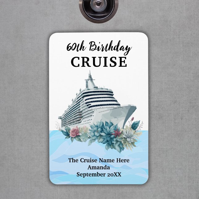 Íman Custom 60th Birthday Cruise Cabin Door (Custom 60th Birthday Cruise Cabin Door Magnet
)