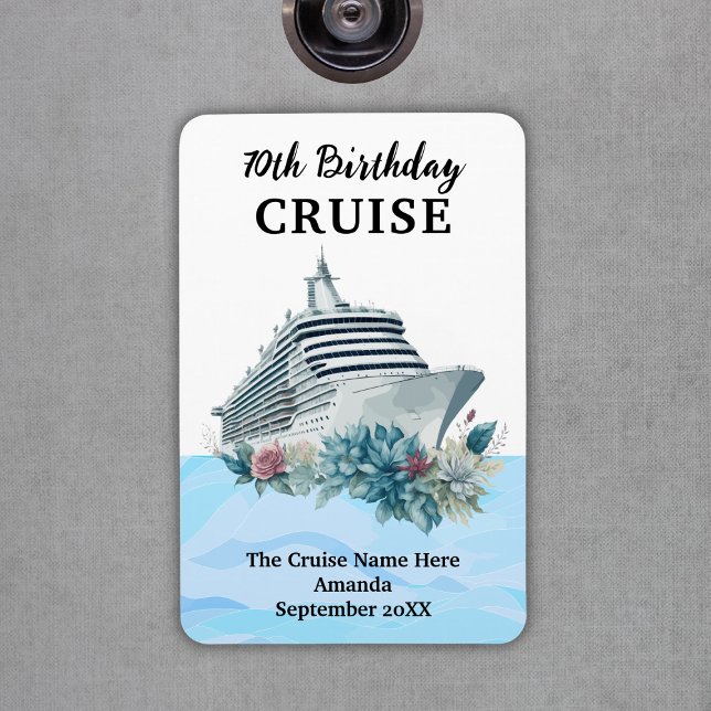 Íman Custom 70th Birthday Cruise Cabin Door (Custom 70th Birthday Cruise Cabin Door Magnet
)