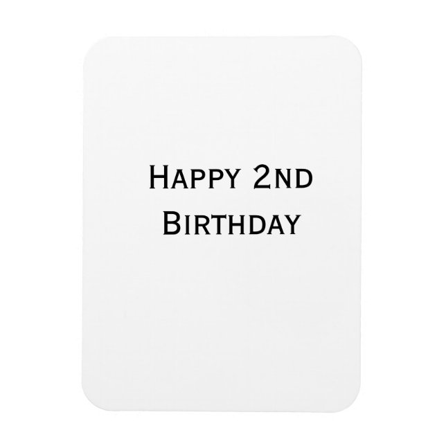 Íman custom add your text happy birthday 2nd simple  (Vertical)