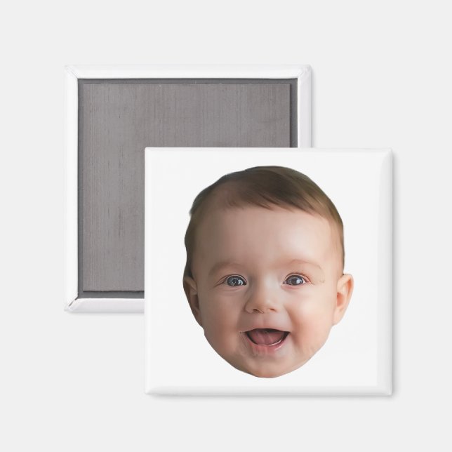 Íman Custom Baby Face, Funny custom photo (Front/Back)