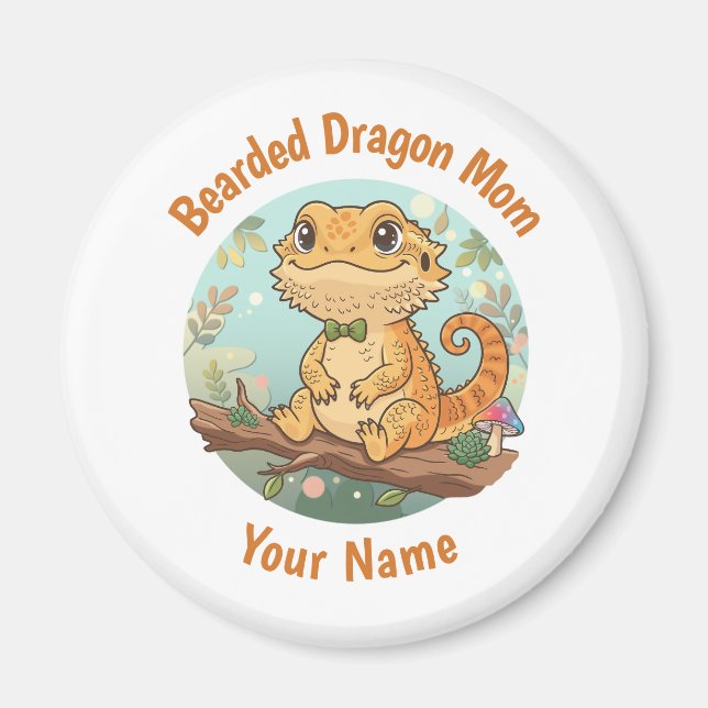 Íman Custom Bearded Dragon Mom Magnet (Frente)