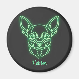 Íman Custom Chihuahua Neon Glow Personalized
