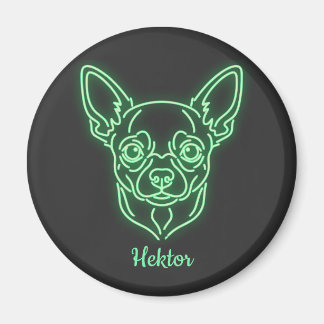 Íman Custom Chihuahua Neon Glow Personalized