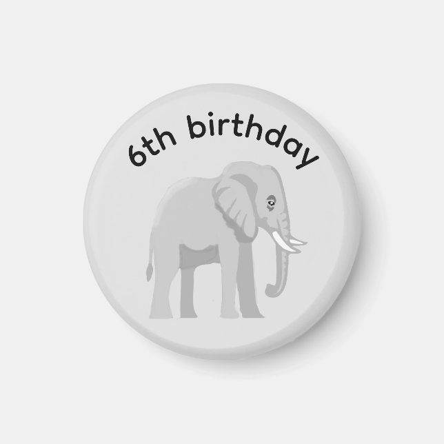 Íman Custom Elephant Happy Birthday Party Age Magnet (Frente)