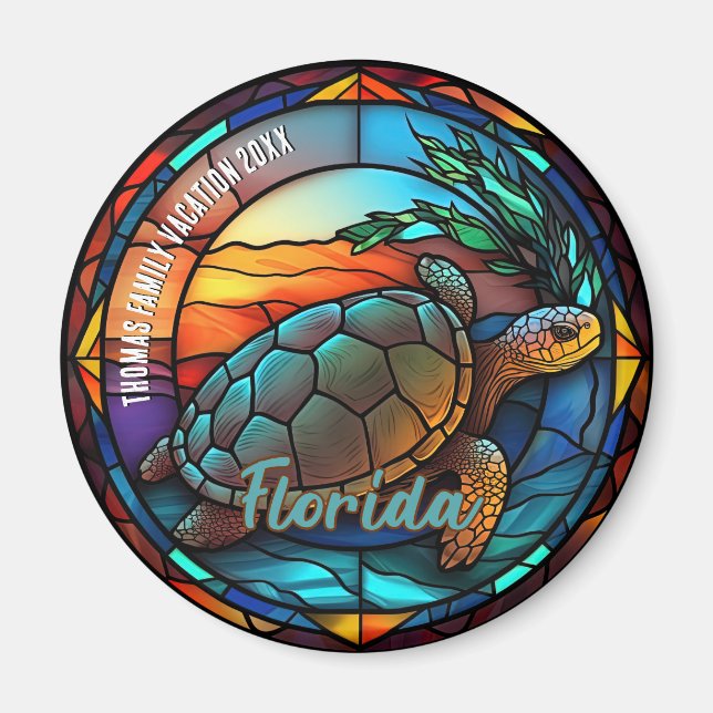 Íman Custom Florida Vacation Souvenir  (Frente)