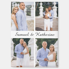 Íman Custom Four Photo Romantic Keepsake with Names