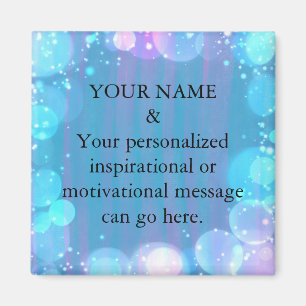 Íman Custom Motivational Message Green Glitter Magnet
