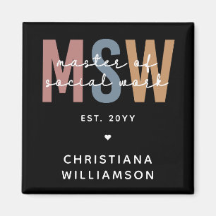 Íman Custom MSW Master of Social Work Retro Graduation