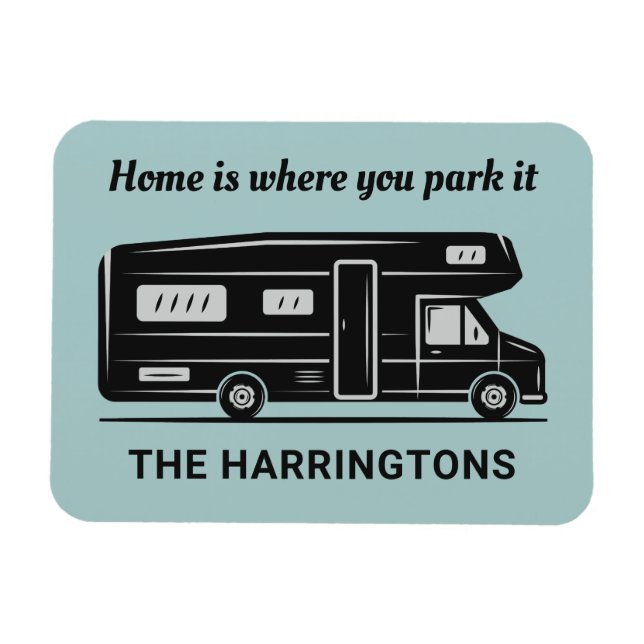 Íman Custom name, text & color Camper Van (Horizontal)