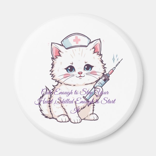 Íman Custom Nurse Cat Skilled Enough (Frente)