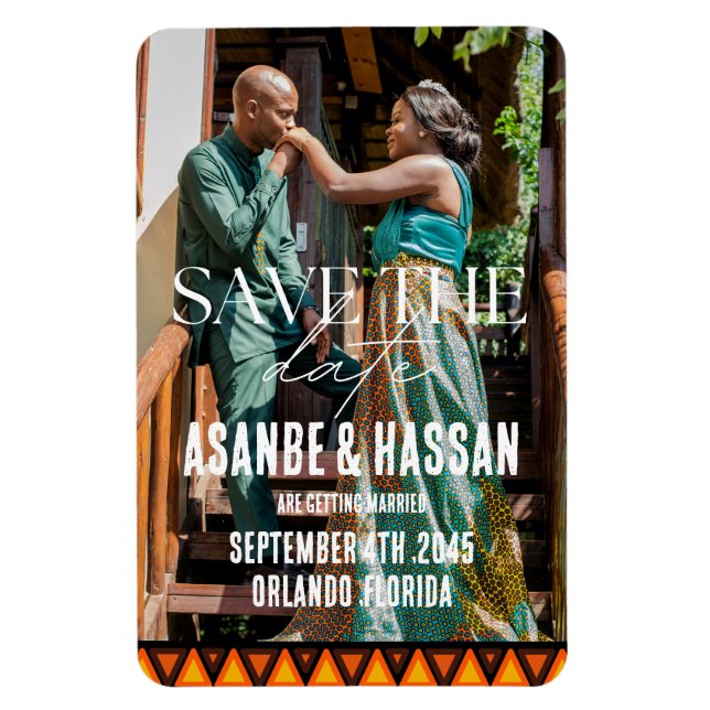 Íman Custom Photo African Ethnic Wedding Save the Date  (Vertical)