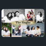 Íman Custom photo collage of 6 images magnet with name<br><div class="desc">Custom photo collage of 6 images magnet with name</div>