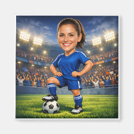 Íman Custom Photo-Face Soccer/Football Star Caricature