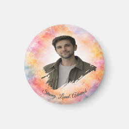 Íman Custom Photo Watercolor Valentine’s Gift for Him