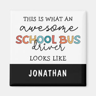 Íman Custom School Bus Driver Appreciation Funny Gift