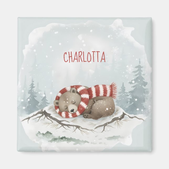 Íman Custom Winter Bear Magnet (Frente)